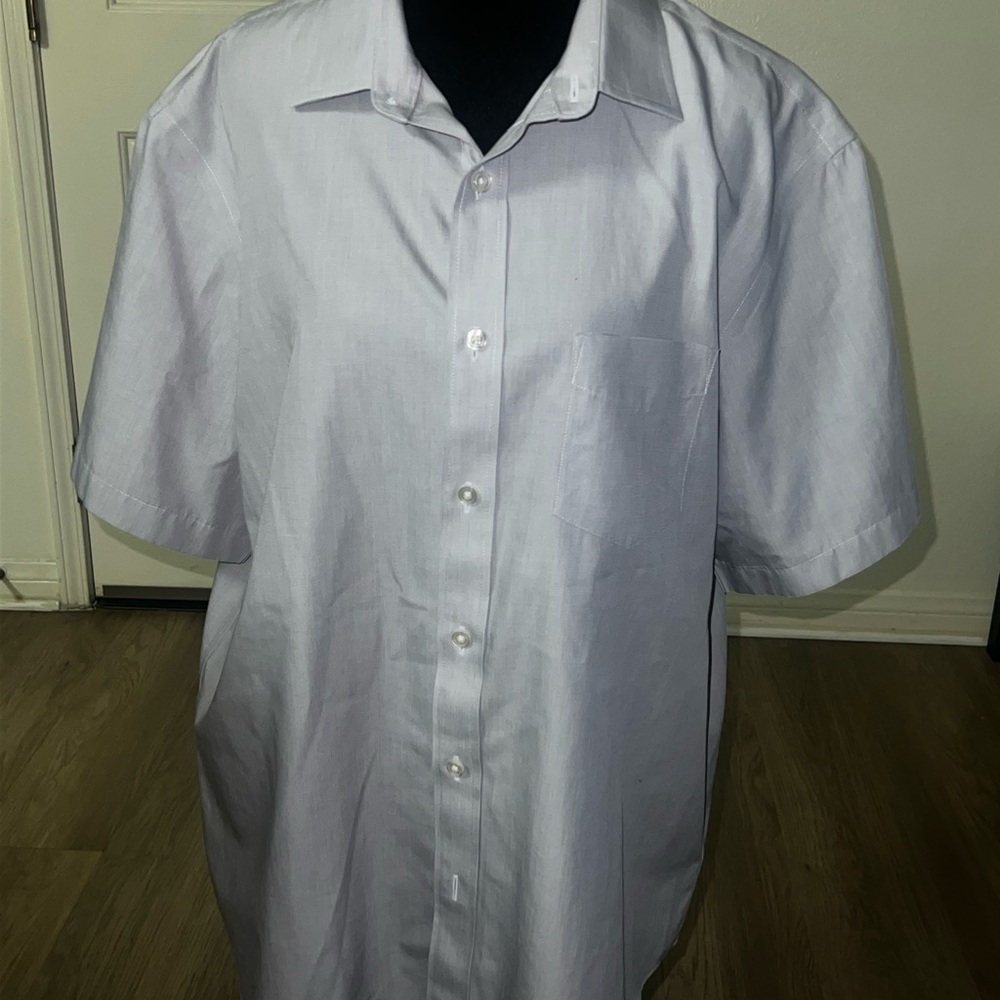 UNTUCKit Mens Recolte Large Gray Casual Preppy Short Sleeve Button Down Shirt